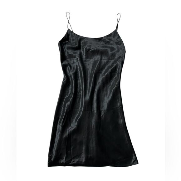 Vintage 90’s Black Satin Strappy Slipdress  by J.B.S. Ltd. size 10 - Picture 1 of 10